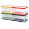 Set of 4 Stackable Storage Bins with Lids Foldable Plastic Organizer Boxes
